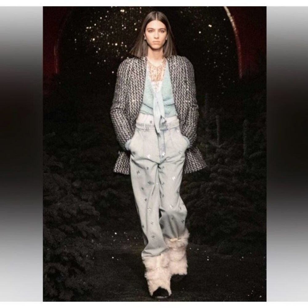 CHANEL Sky Blue Straight Leg Jeans